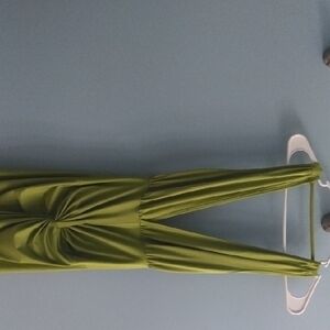 Do My Self Elegant Green Dress Halter Like Top Long Size Medium